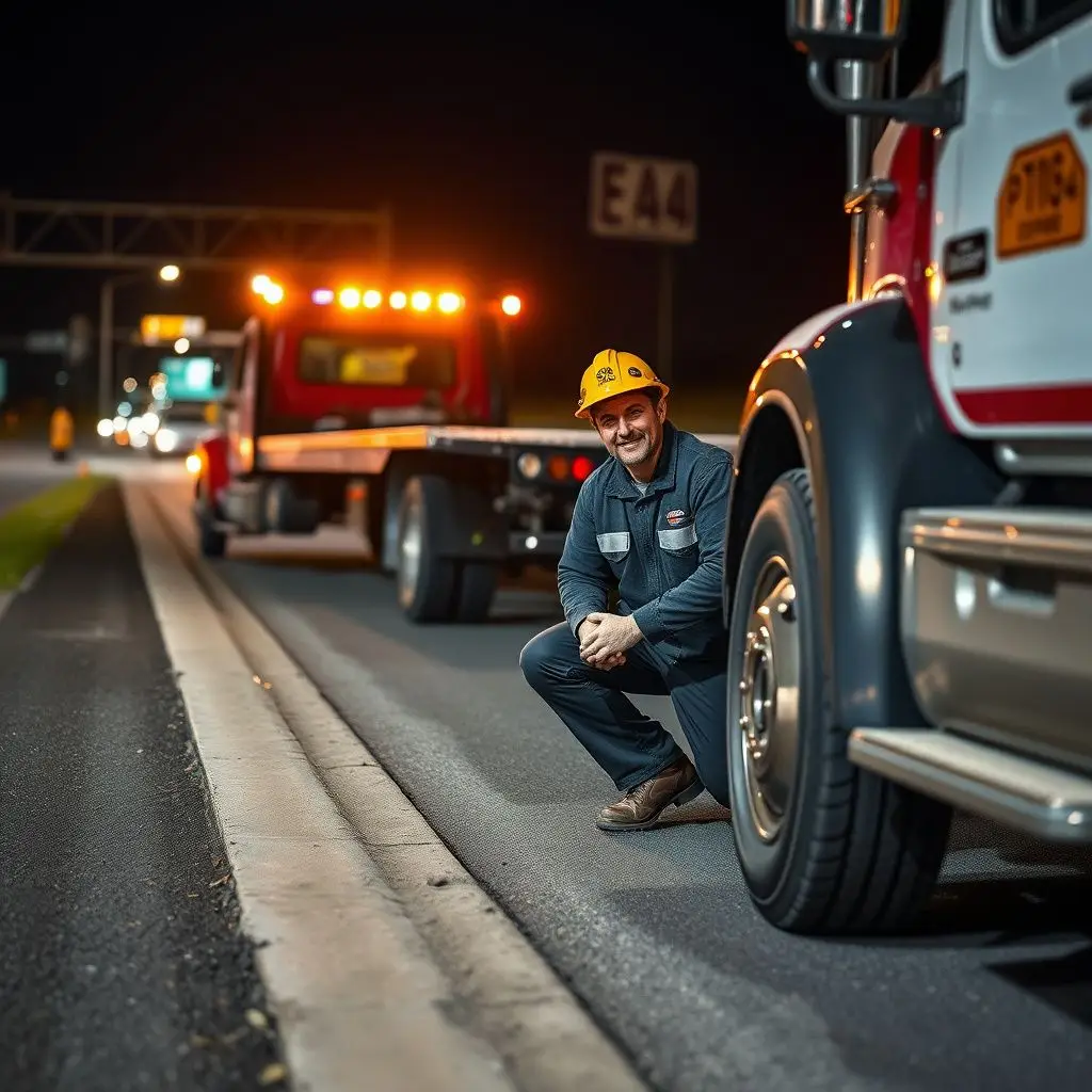 A professional flatbed tow truck parked safely on a Kaysville street, ready to assist a stranded motorist.