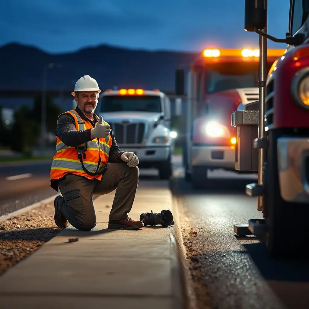 A clean, modern flatbed tow truck parked near the Wasatch mountain foothills in Centerville, Utah.